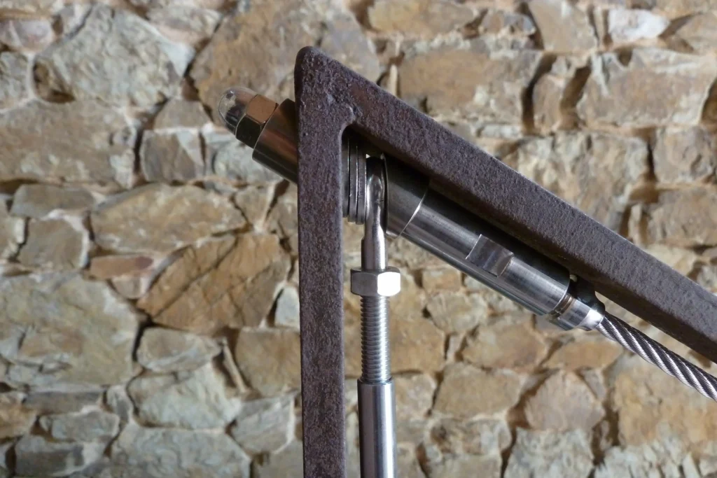 malla de acero inoxidable con marco de cable