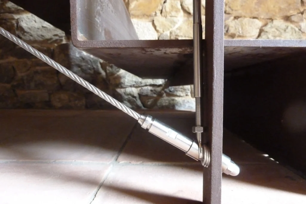 accesorios para mallas inox en marco de cable