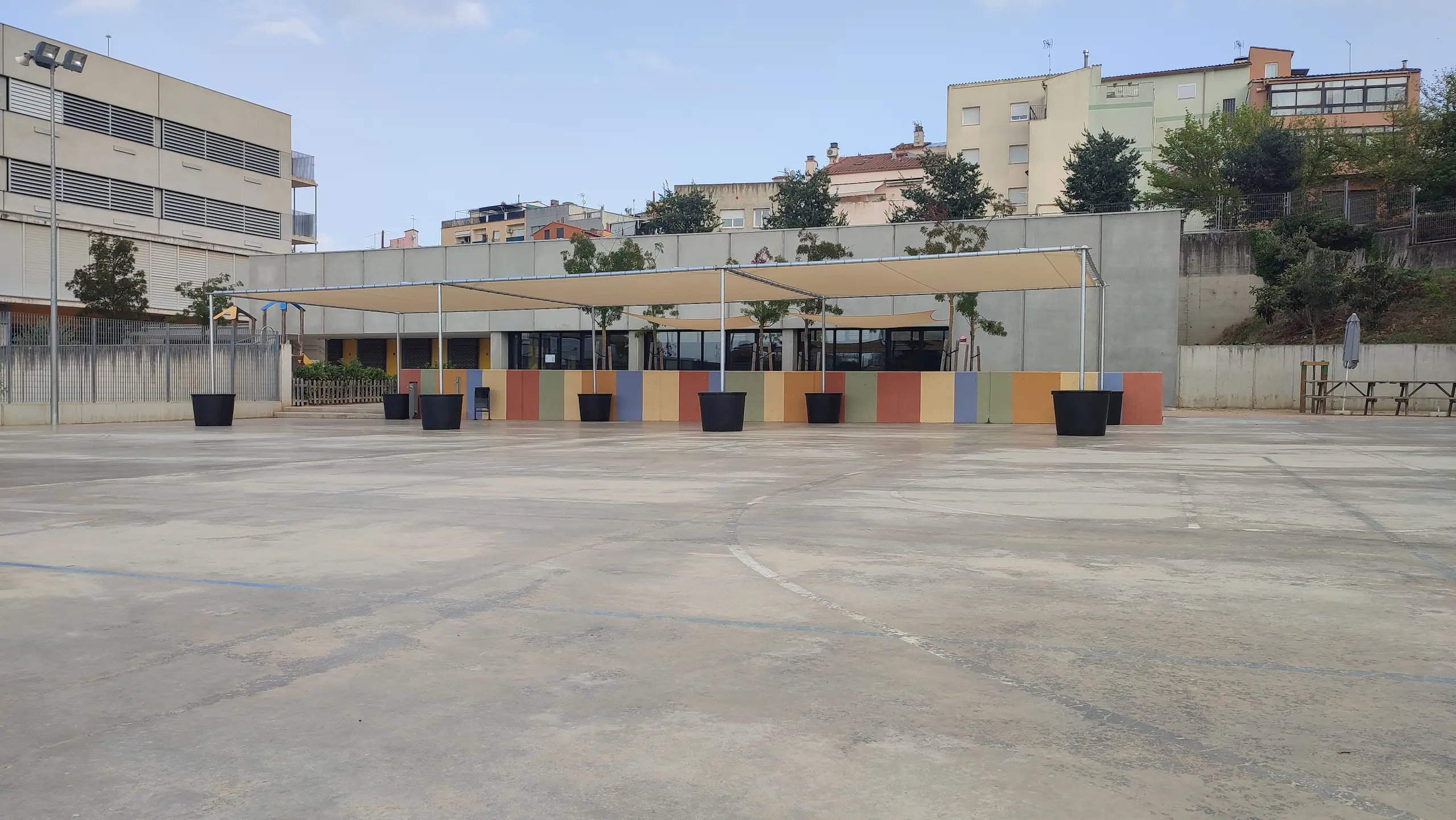 pérgola de acero galvanizado con bases no fijas